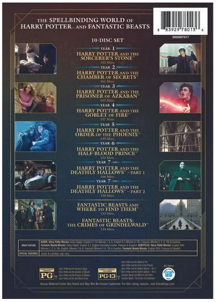 Harry Potter: Fantastic Beasts 10-Film Collection (20th Anniversary) Wizarding World [DVD]