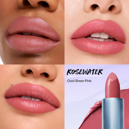 Kosas Weightless Lip Color Nourishing Satin Lipstick - Rosewater (Cool Tone Sheer Pink)