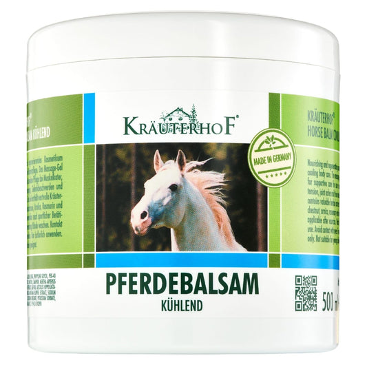 Kräuterhof Horse Balm Cools Herbal 500 ml Tub Sealed with Aluminum Foil