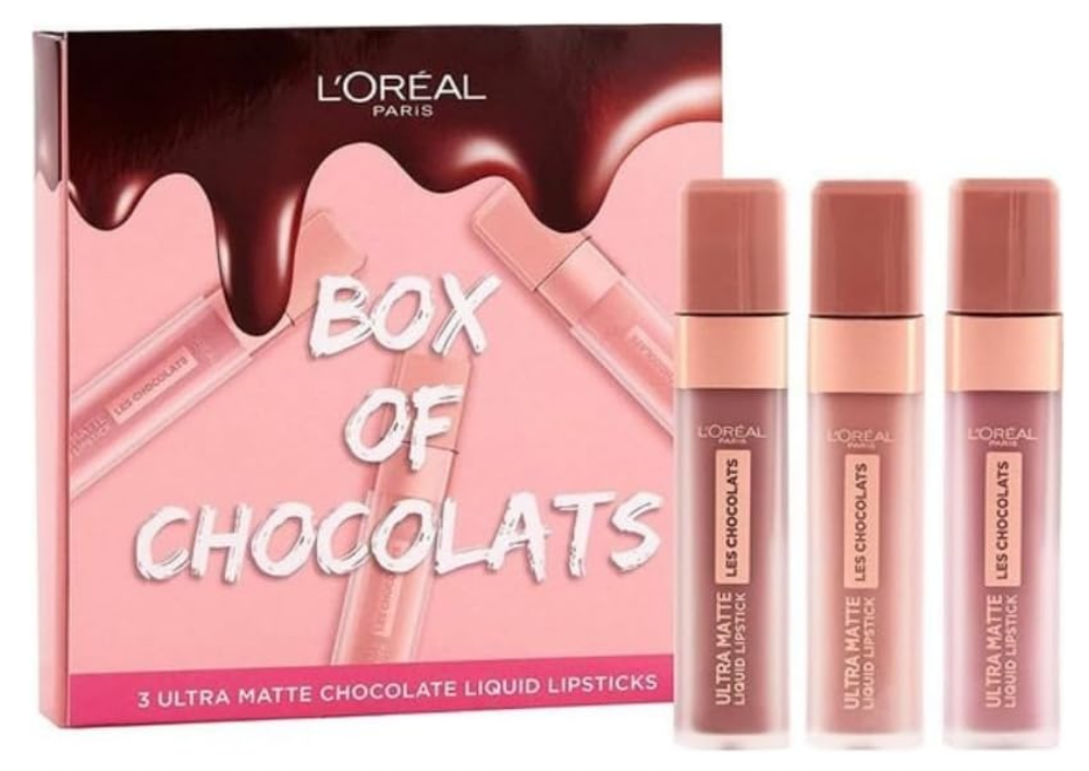 L’Oréal Paris Box Of Chocolates 3 Ultra Matte Chocolate Liquid Lipsticks Gift Set