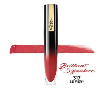 L’Oréal Paris Brilliant Signature Shiny Lipstick 0.21 fl oz - Be Fiery