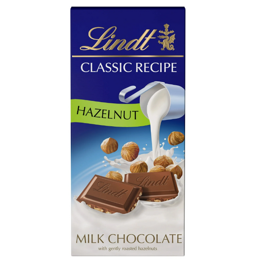Lindt Classic Recipe Milk Chocolate Bar With Gently Roasted Hazelnuts 4.4 oz - Hazelnut