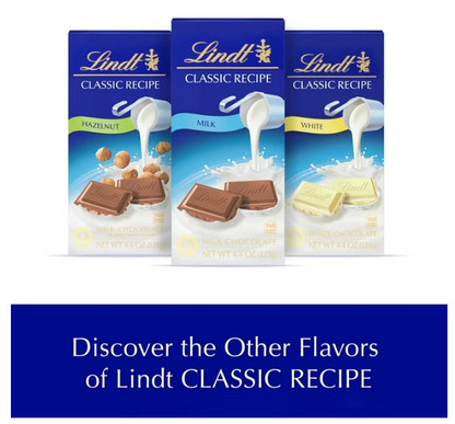 Lindt Classic Recipe Milk Chocolate Bar With Gently Roasted Hazelnuts 4.4 oz - Hazelnut