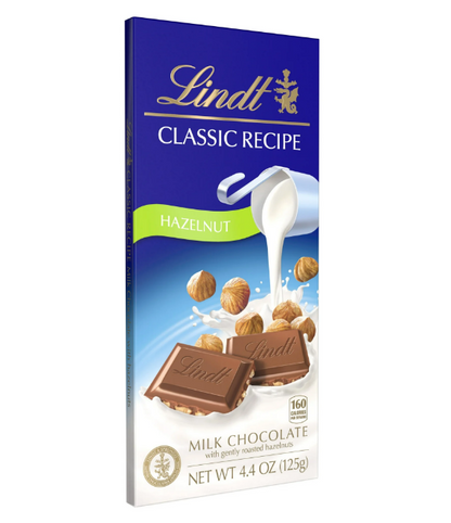 Lindt Classic Recipe Milk Chocolate Bar With Gently Roasted Hazelnuts 4.4 oz - Hazelnut