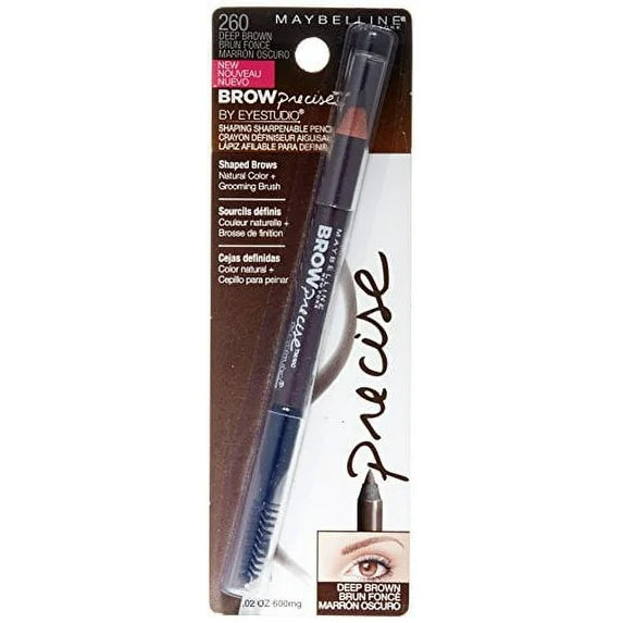 MAYBELLINE New York Brow Precise By EyeStudio Shaping Eyebrow Pencil 0.02 oz - Deep Brown