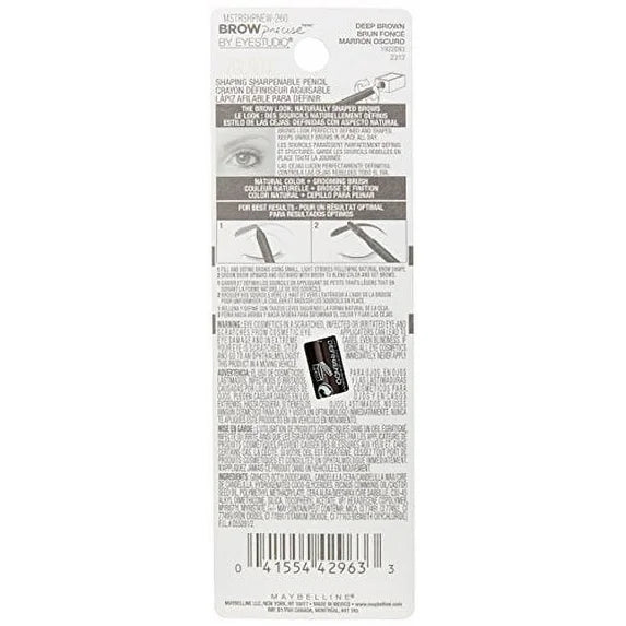MAYBELLINE New York Brow Precise By EyeStudio Shaping Eyebrow Pencil 0.02 oz - Deep Brown