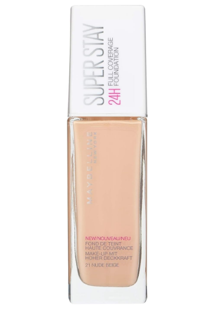 MAYBELLINE New York SuperStay 24H Full Coverage Foundation 30ml - 21, Nude Beige