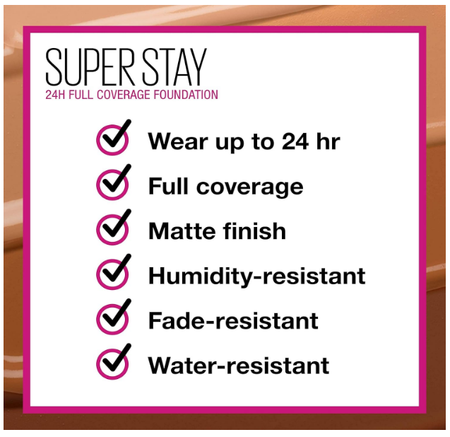 MAYBELLINE New York SuperStay 24H Full Coverage Foundation 30ml - 21, Nude Beige