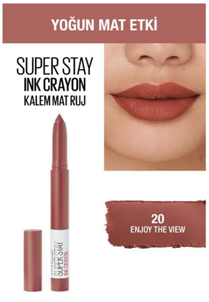 MAYBELLINE New York SuperStay Ink Crayon Matte Lipstick - 20, Enjoy The View (Pack of 2)