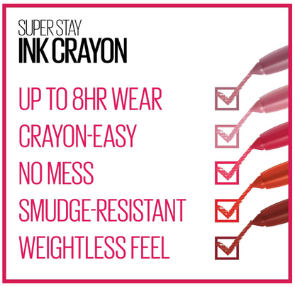MAYBELLINE New York SuperStay Ink Crayon Matte Lipstick - Stay Exceptional (Purple Beige)