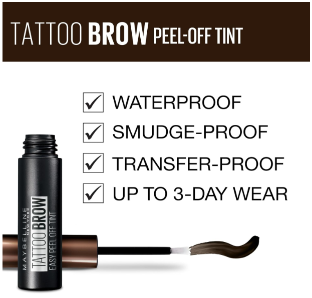 MAYBELLINE New York Tattoo Brow Long Lasting Tint Eyebrow Gel 4.9 ml - Dark Brown