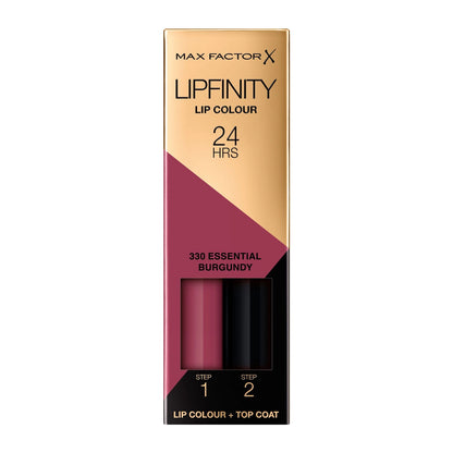 Max Factor X Lipfinity Lip Color 24H 2-Step Lipstick - 330, Essential Burgundy
