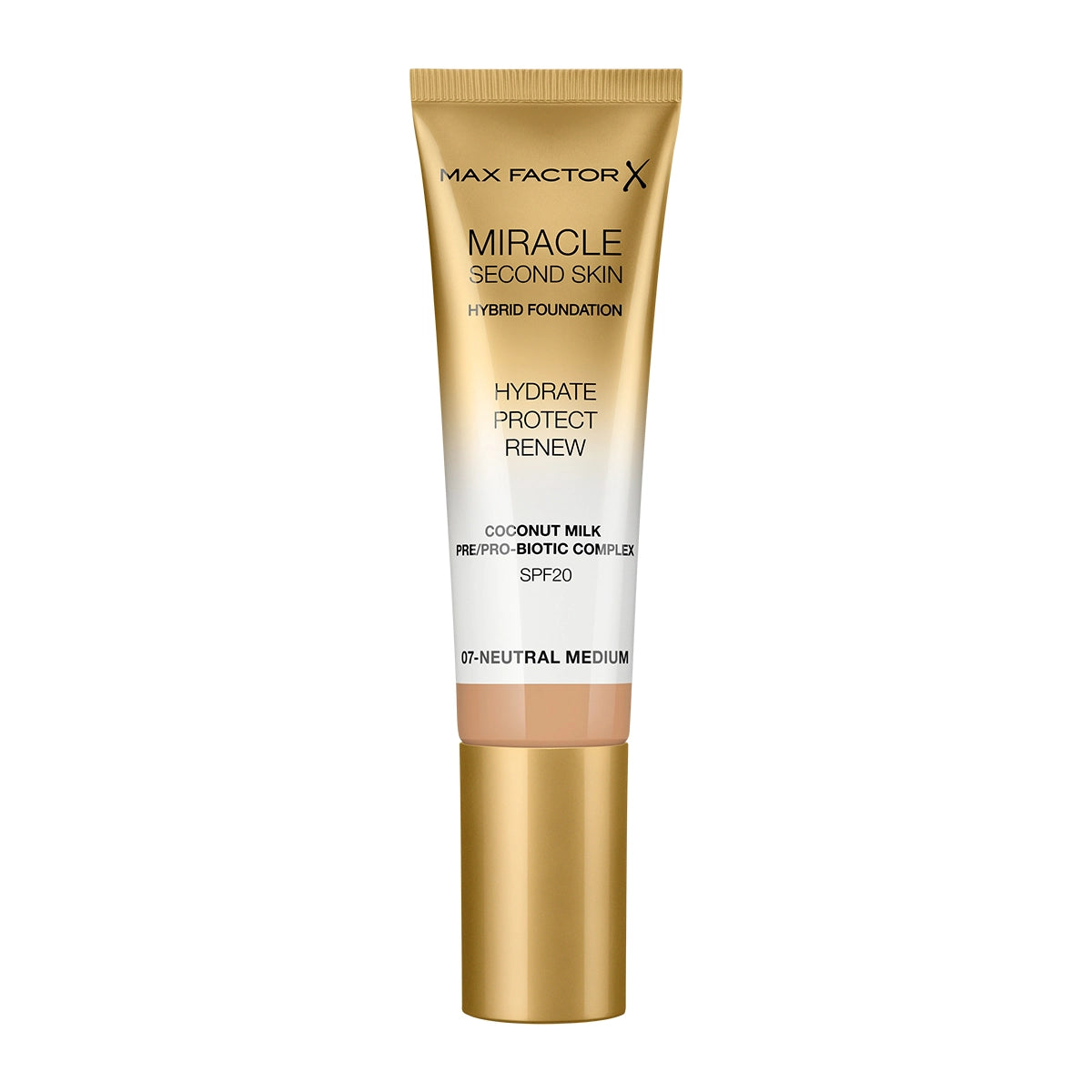 Max Factor X Miracle Second Skin Hybrid Foundation - 07, Neutral Medium