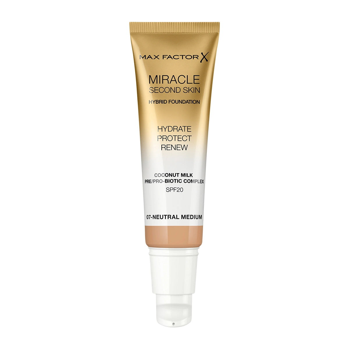 Max Factor X Miracle Second Skin Hybrid Foundation - 07, Neutral Medium