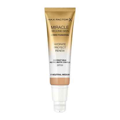 Max Factor X Miracle Second Skin Hybrid Foundation - 07, Neutral Medium