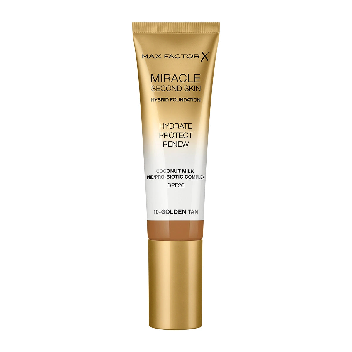 Max Factor X Miracle Second Skin Hybrid Foundation - 10, Golden Tan