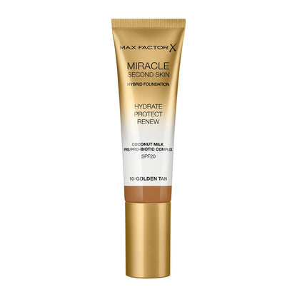 Max Factor X Miracle Second Skin Hybrid Foundation - 10, Golden Tan