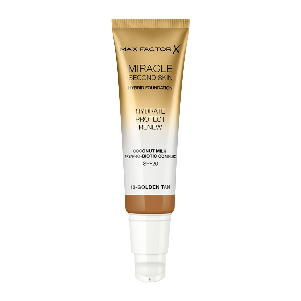 Max Factor X Miracle Second Skin Hybrid Foundation - 10, Golden Tan