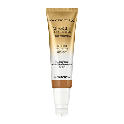 Max Factor X Miracle Second Skin Hybrid Foundation - 10, Golden Tan