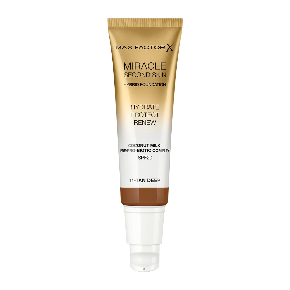 Max Factor X Miracle Second Skin Hybrid Foundation - 11, Tan Deep