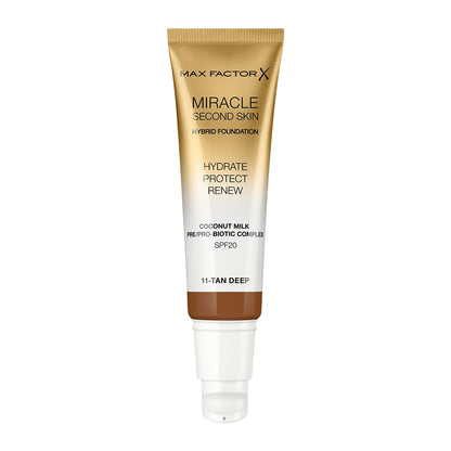 Max Factor X Miracle Second Skin Hybrid Foundation - 11, Tan Deep