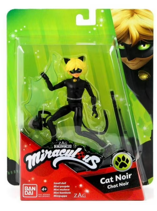 Miraculous: Tales Of Ladybug & Cat Noir Small Doll Action Figure With Battle Wings 12cm - Adrien Agreste