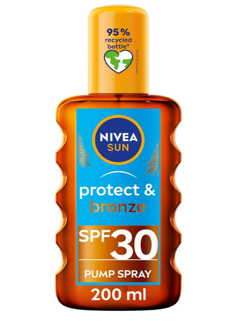 NIVEA Sun Protect & Bronze SPF 30 Oil Sunscreen Pump Spray 200ml