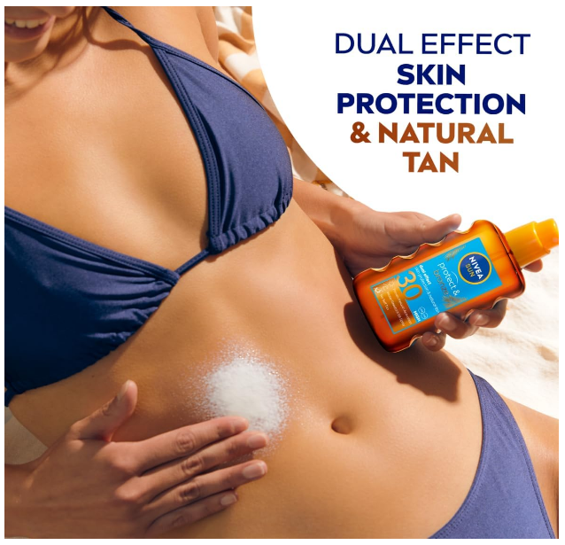 NIVEA Sun Protect & Bronze SPF 30 Oil Sunscreen Pump Spray 200ml