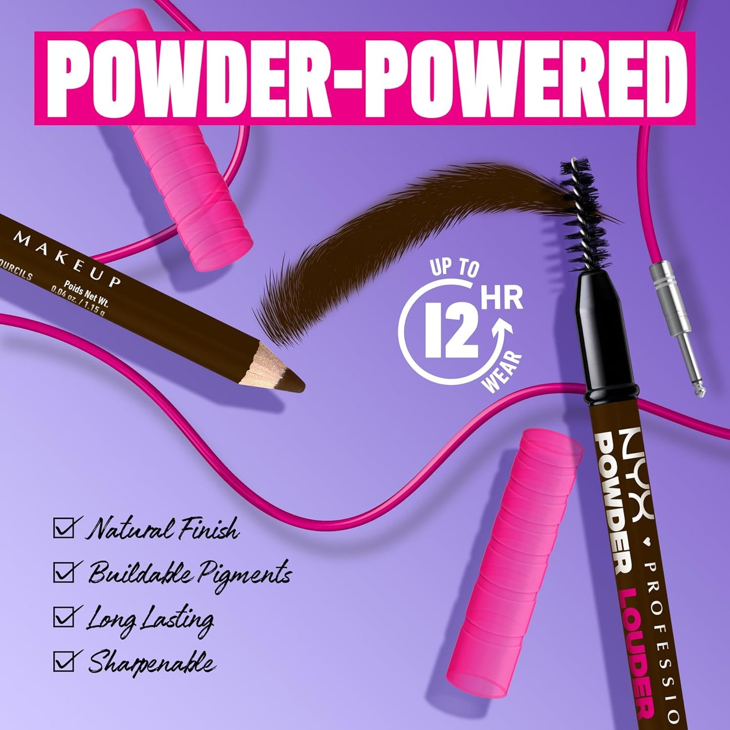 NYX Professional Makeup Powder Louder Brow Pencil Eyebrow Prencil - Ash Brown