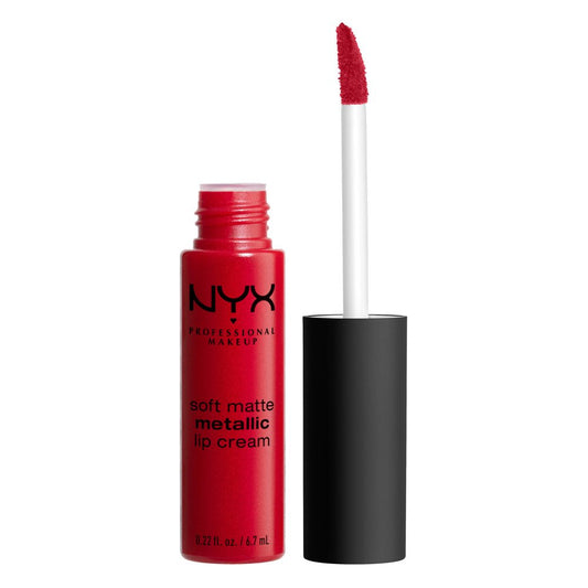 NYX Professional Makeup Soft Matte Metallic Lip Cream - Monte Carlo (Deep Cranberry Red)