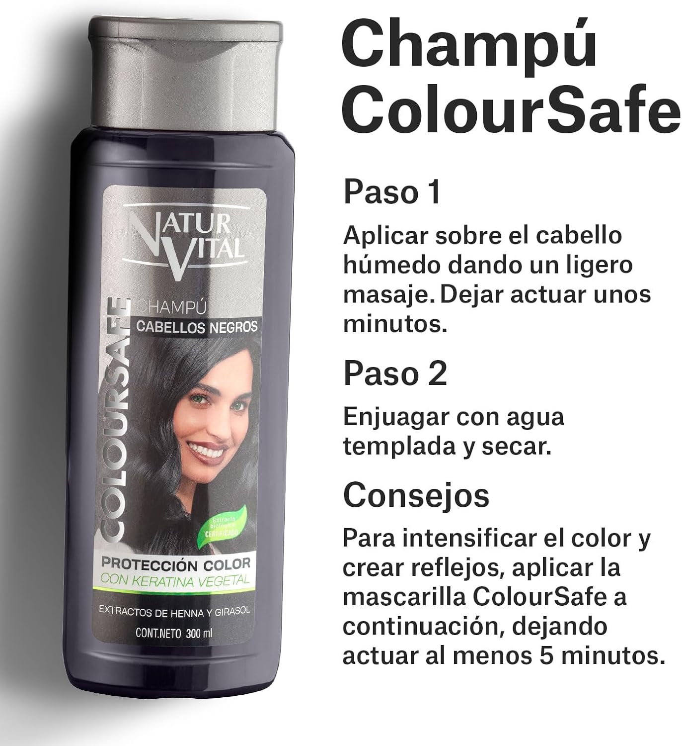 NaturVital ColorSafe Black Hair Shampoo 300ml