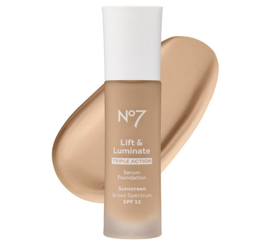 No7 Lift & Luminate Triple Action Serum Foundation Sunscreen Broad Spectrum SPF15 - 04, Warm Ivory 30 ml