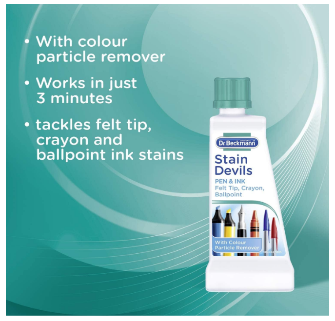 Original Dr. Beckmann Stain Devils Pen & Ink Felt Tip, Crayon, Ballpoint With Color Particle Remover