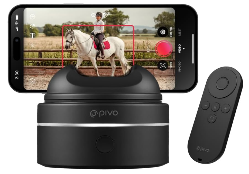 PIVO Equestrian Max AI-Powered 360° Face & Body Auto Tracking Smart Phone Holder For Equestrian And Athletes