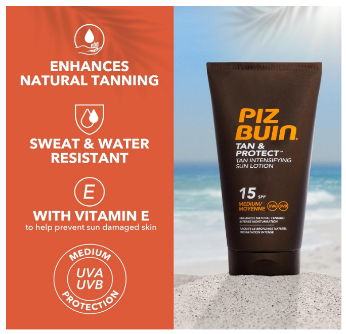 Piz Buin Tan & Protect Tan Intensifying Sun Lotion SPF15 - Medium/Mittel