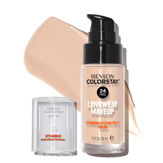 REVLON ColorStay 24H Longwear Makeup Liquid Foundation For Combination/Oily Skin - 110, Ivory