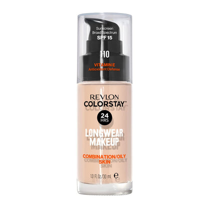 REVLON ColorStay 24H Longwear Makeup Liquid Foundation For Combination/Oily Skin - 110, Ivory
