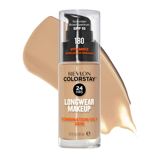 REVLON ColorStay 24H Longwear Makeup Liquid Foundation For Combination/Oily Skin - 180, Sand Beige