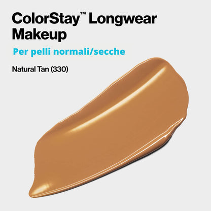 REVLON ColorStay 24H Longwear Makeup Liquid Foundation For Normal/Dry Skin - 330, Natural Tan