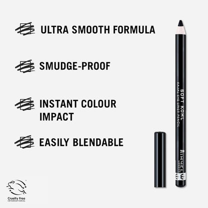 RIMMEL London Soft Kohl Kajal Eyeliner Pencil - 067, Stormy Grey
