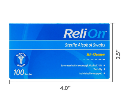 ReliOn Sterile Alcohol Swabs (100 Count)