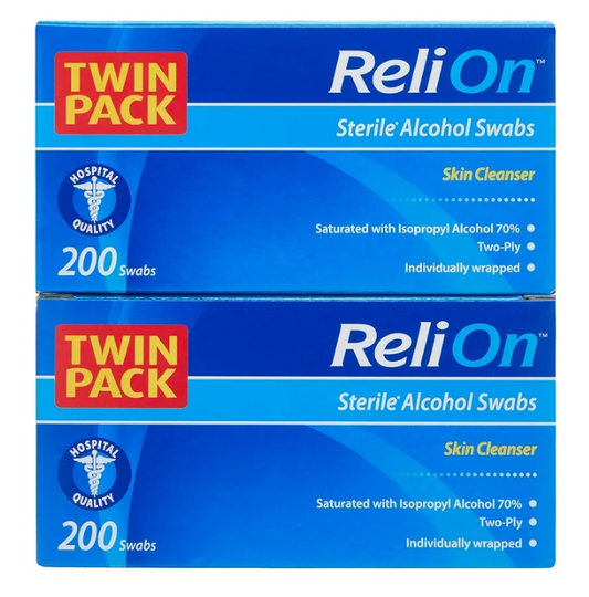 ReliOn Sterile Alcohol Swabs - Twin Pack (400 Count)