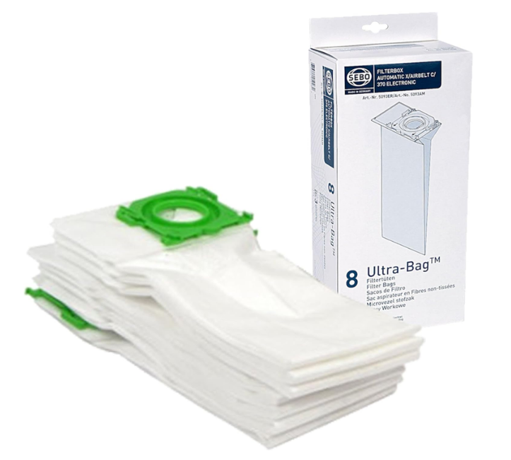 SEBO FilterBox Automatic X/Airbelt C/370 Electronic 8 Ultra Bag Vacuum Cleaner Dust Bags