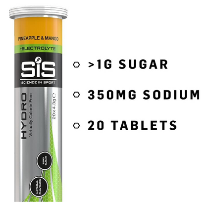 Science In Sport Hydro Virtually Calorie Free Hydration Tablets - Pineapple & Mango Electrolyte (20 Tablets)
