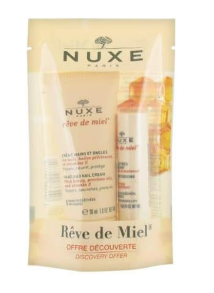 NUXE Paris Rêve de Miel Discovery Offer Hand and Nail Cream 30 ml + Lip Moisturizing Stick 4g Set