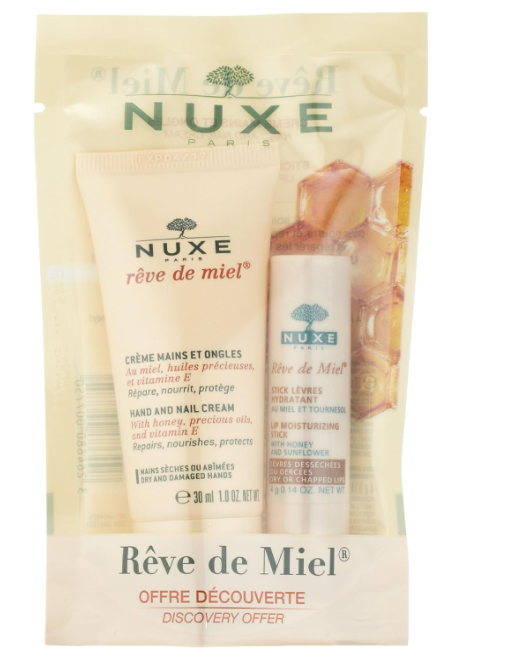 NUXE Paris Rêve de Miel Discovery Offer Hand and Nail Cream 30 ml + Lip Moisturizing Stick 4g Set