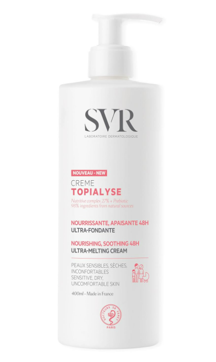 SVR New Creme Topialyse Nourishing, Soothing 48H Ultra-Melting Cream - Face & Body Cream For Dry/Sensitive Skin 400 ml