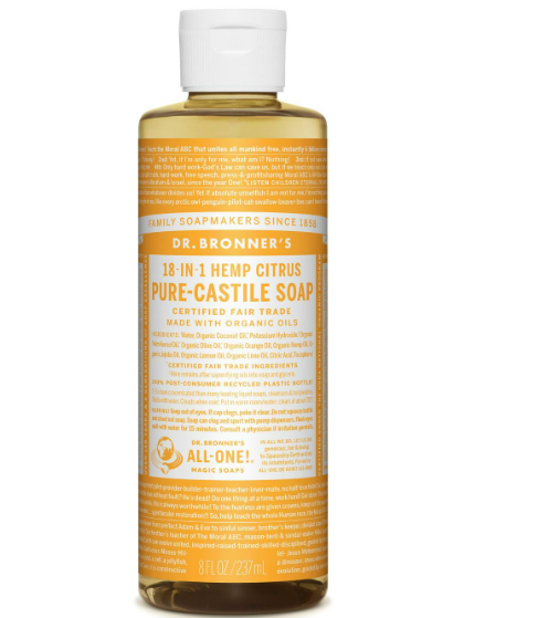 Dr. Bronner's 18-in-1 Hemp Citrus Pure-Castile Soap 8oz