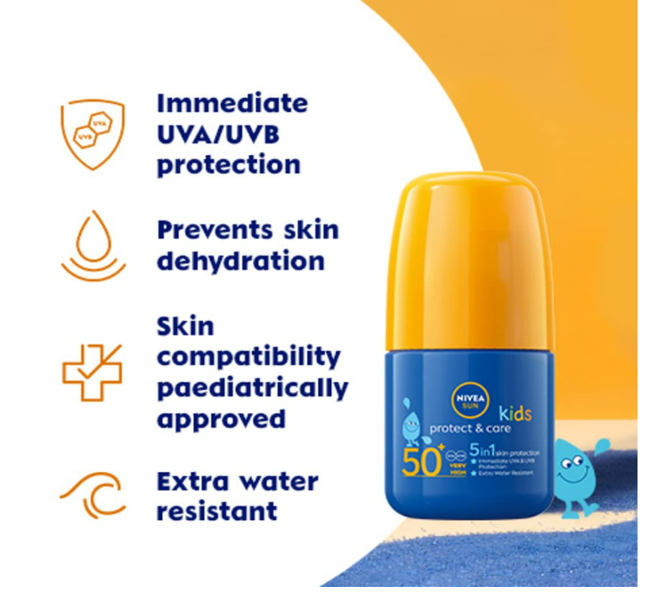 Nivea Sun Kids Caring Roll-On with High SPF50 50 ml by Nivea