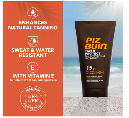 Piz Buin Tan & Protect Tan Intensifying Sun Lotion SPF 15 - Medium